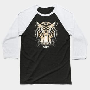 Tiger Head Vintage , beige and black Baseball T-Shirt